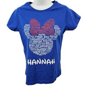Disney Minnie Mouse Blue T-Shirt Personalized with HANNAH Women's S